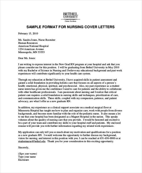 nursing cover letter new graduate