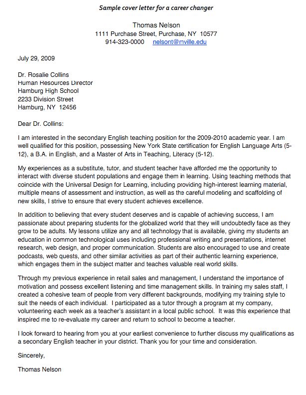 student teacher cover letters
