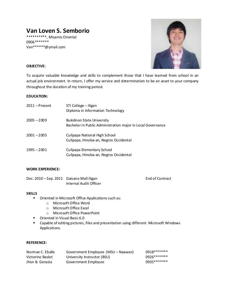 copy resume format