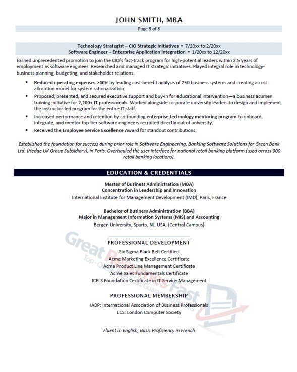 business professional resumes