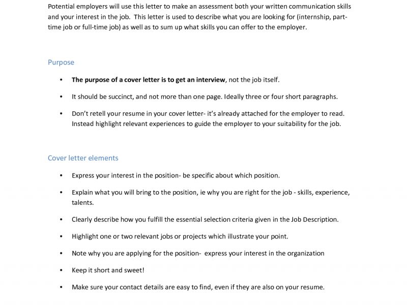 short and sweet cover letters