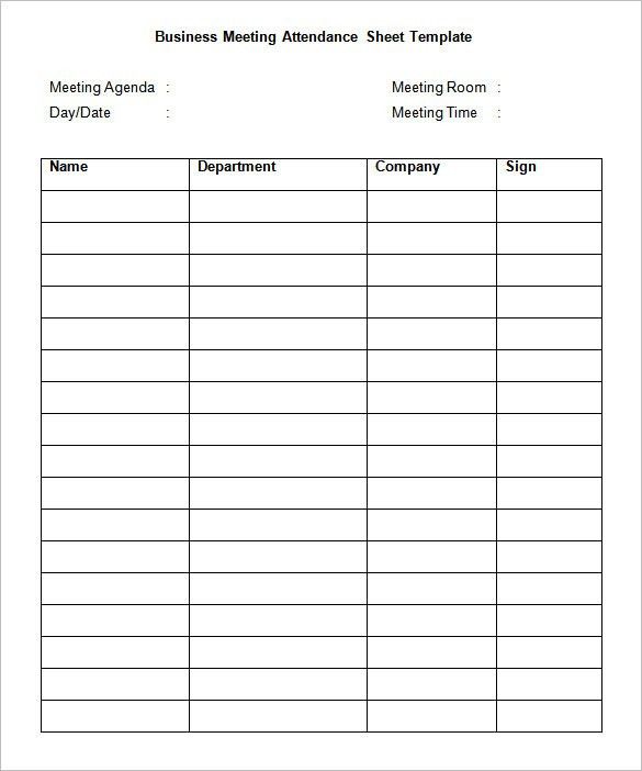 attendance meeting template