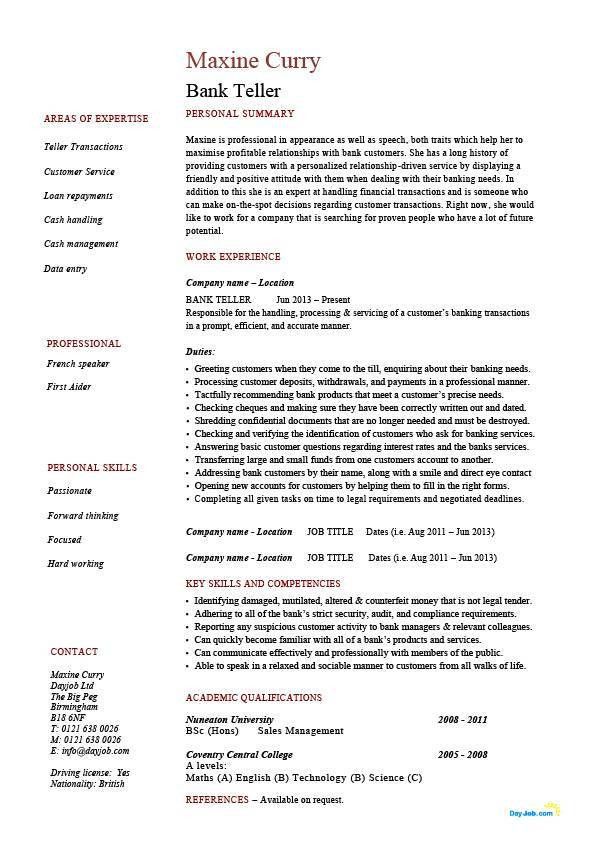 banking resume sample