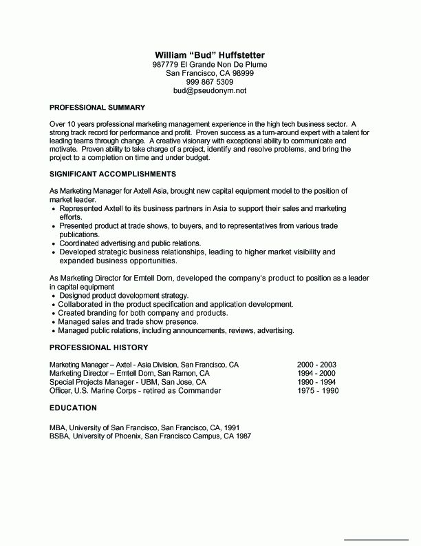 job resume outline