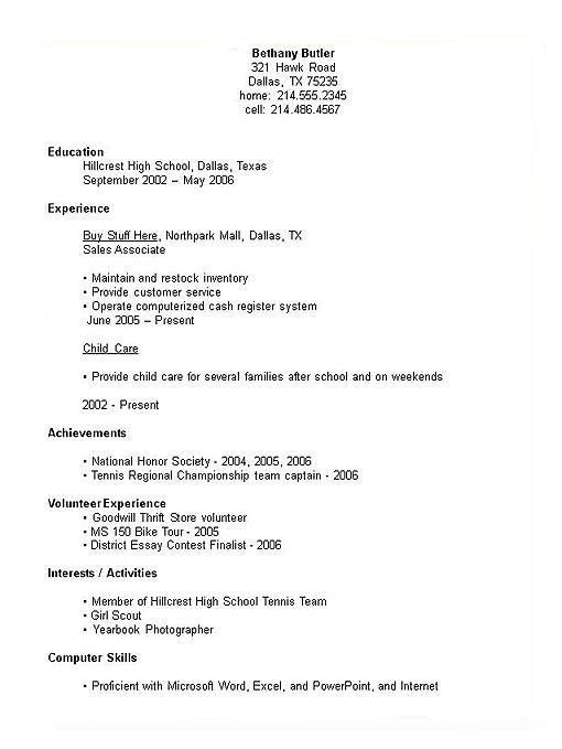 list of interests and activities
