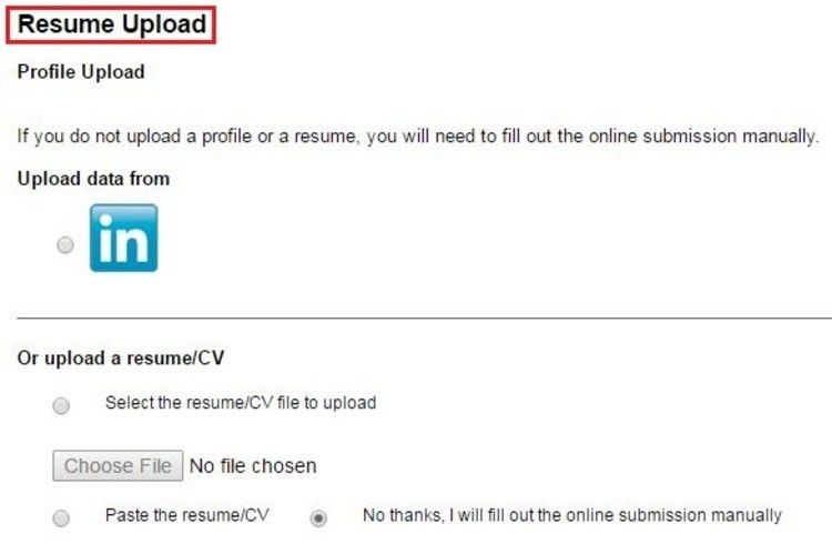 online resume upload