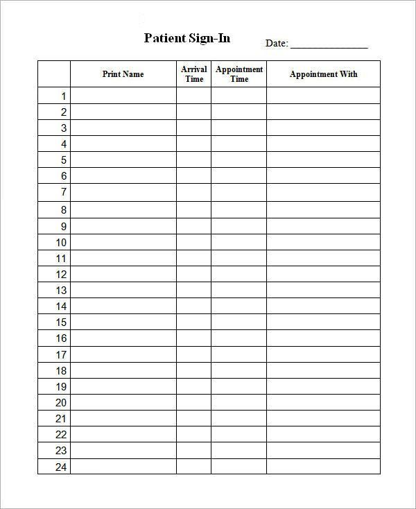 meeting sign in sheet examples