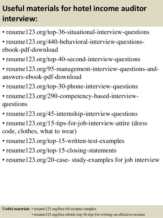 Top 10 hotel income auditor interview questions and answers