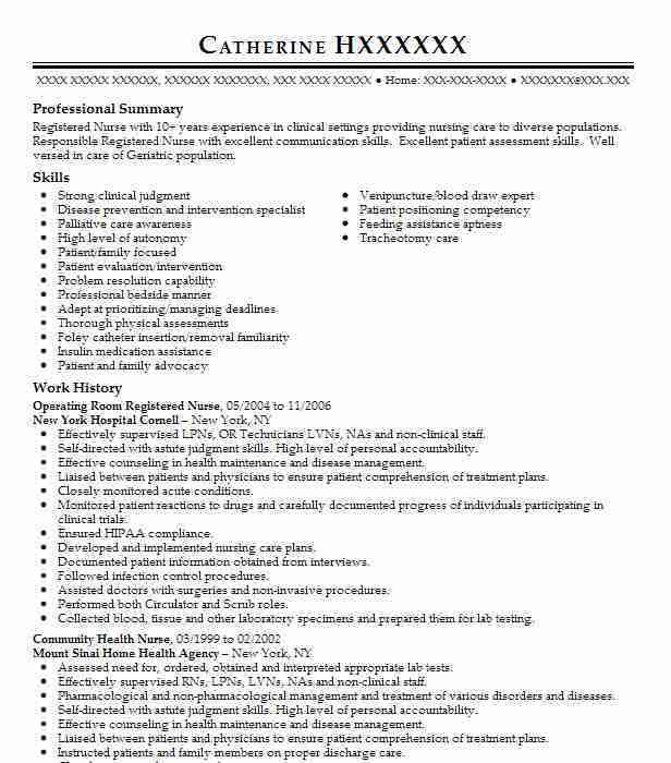 sample surgical nurse resume