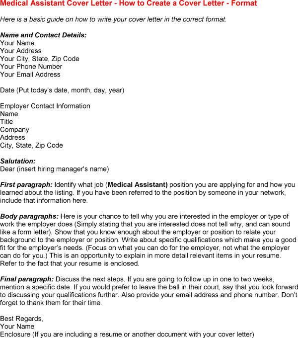 medical assistant cover letter example