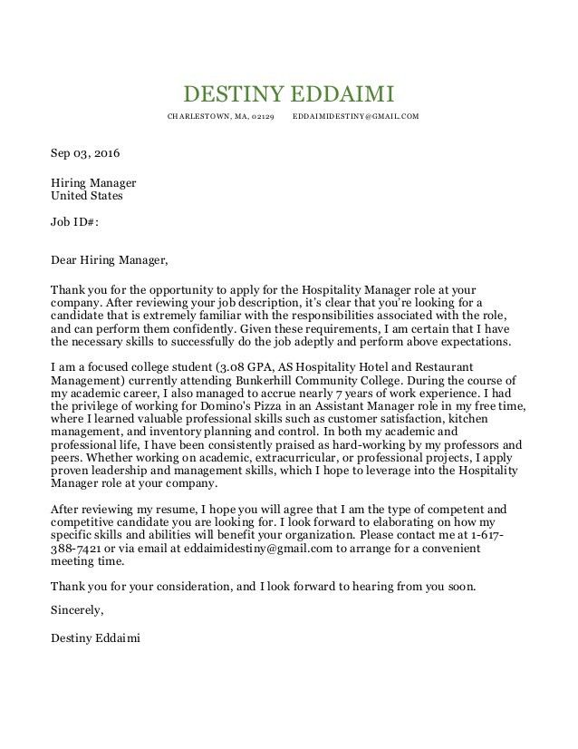 cover letter example australia