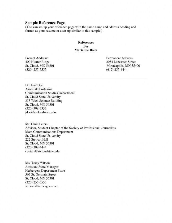 how to write a reference list for resume