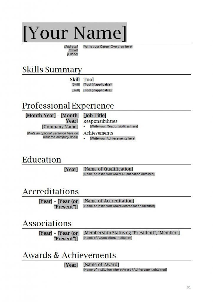 free resume templates for openoffice