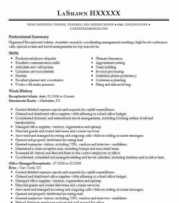 best receptionist resumes