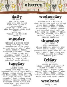daily weekly monthly cleaning