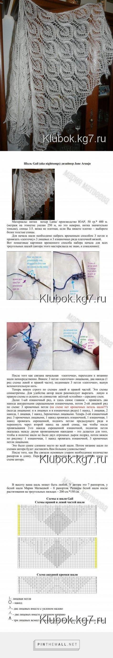 Ажурный палантин спицами схемы и описание фото Ажурный палантин спицами схемы и описание фото