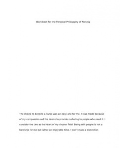 nursing philosophy paper essays Mccurry et al (2006) quotes, ‘by using nursing models and theories congruent with our philosophical perspectives, nursing knowledge is advanced and practicing nurses become empowered through their ability to use knowledge to transform perspectives, organize critical thinking and articulate rationales for decision making, actions and goals. nursing philosophy paper essays Mccurry et al (2006) quotes, ‘by using nursing models and theories congruent with our philosophical perspectives, nursing knowledge is advanced and practicing nurses become empowered through their ability to use knowledge to transform perspectives, organize critical thinking and articulate rationales for decision making, actions and goals.