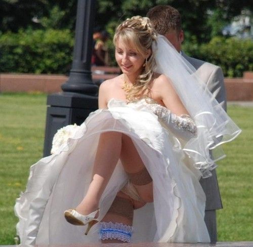 Bride Flashing Pussy