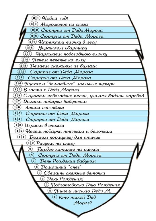 Задания для адвент календарь своими руками Задания для адвент календарь своими руками