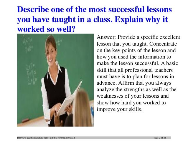 teacher interview questions with answers