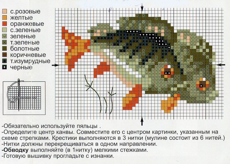 Схемы вышивки рыбки крестиком Схемы вышивки рыбки крестиком