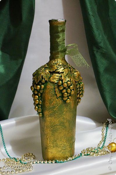 Лепка на бутылках своими руками 5