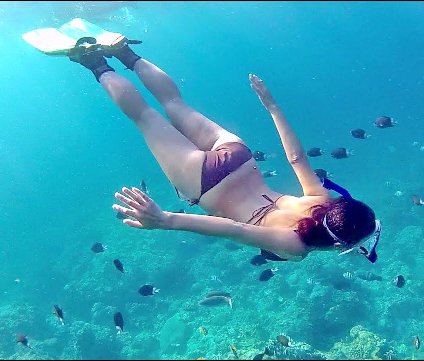 Women underwater