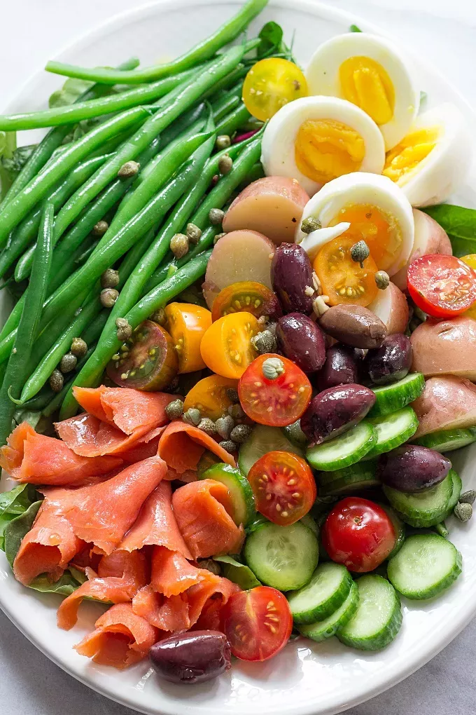 Smoked Salmon Nicoise Salad - Lavender & Macarons