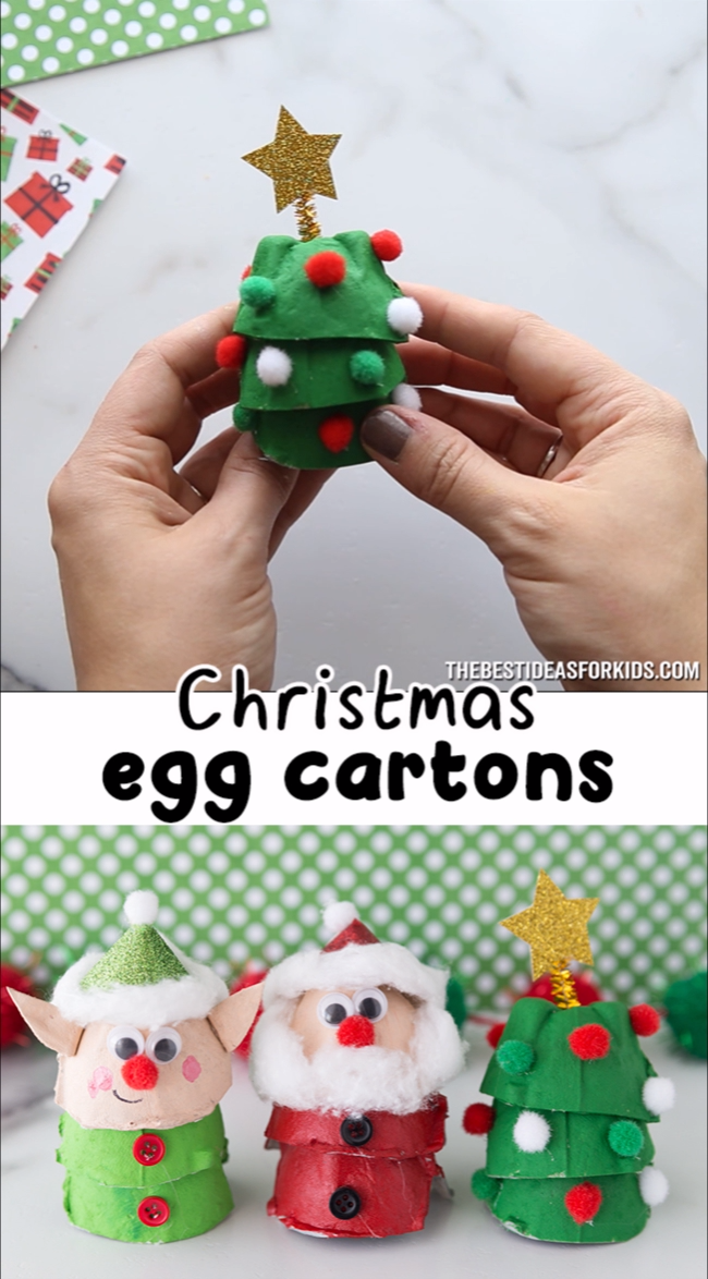 EGG CARTON CHRISTMAS CRAFTS 🎄🎅🏻