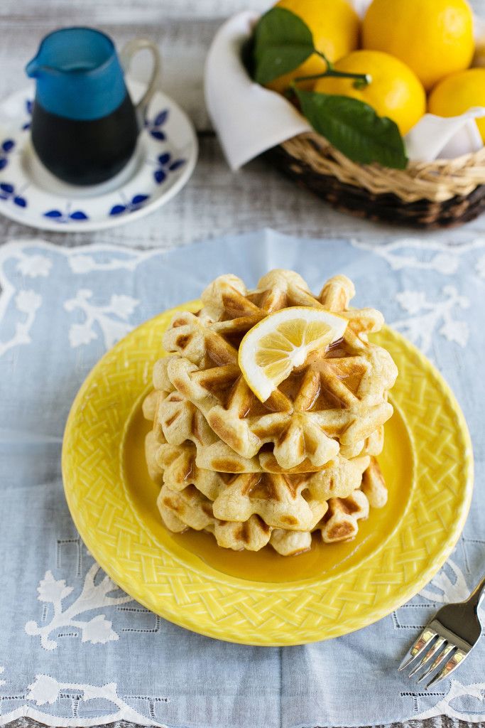 Lemon Sour Cream Waffles - Dinner at the Zoo