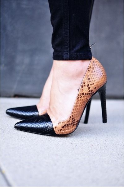 Nice animal printed shoes and black jeans