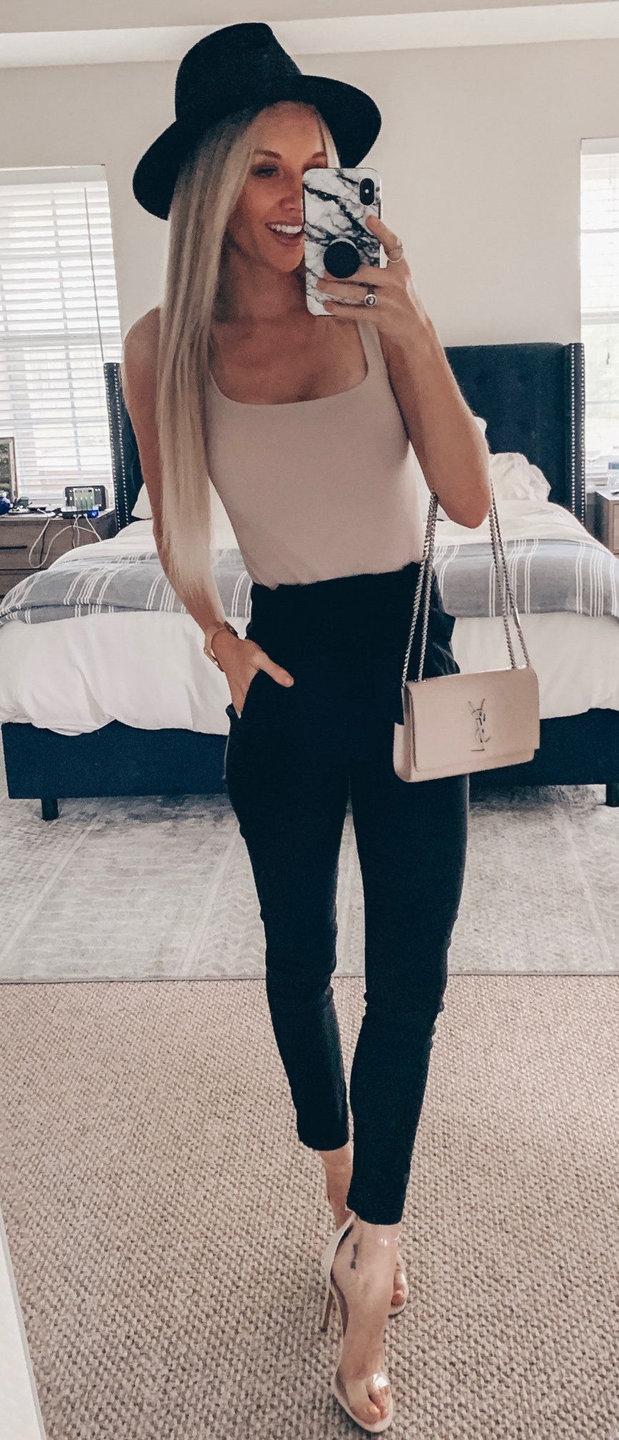 brown tank top and black pants #summer #outfits brown tank top and black pants #summer #outfits