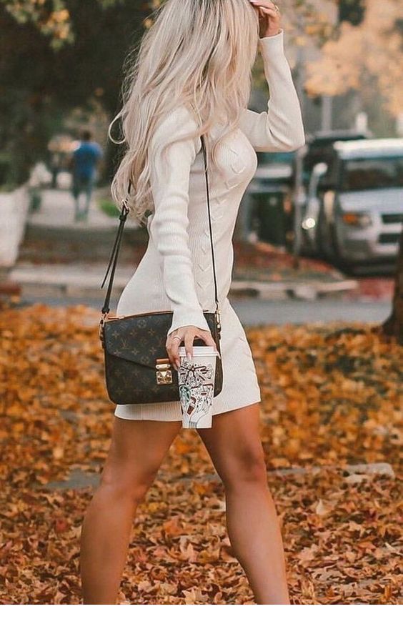 White dress for fall time White dress for fall time