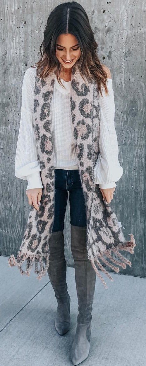 black and gray leopard print scarf black and gray leopard print scarf