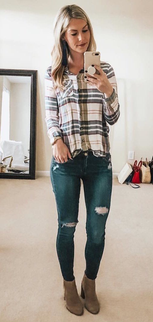 gray and black plaid dress shirt #winter #outfits gray and black plaid dress shirt #winter #outfits