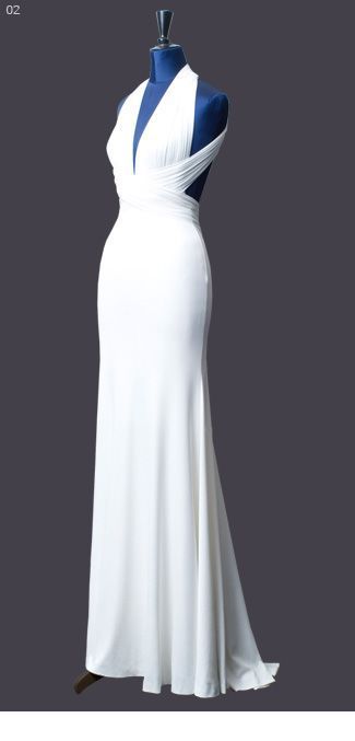 Glam simple white dress for wedding