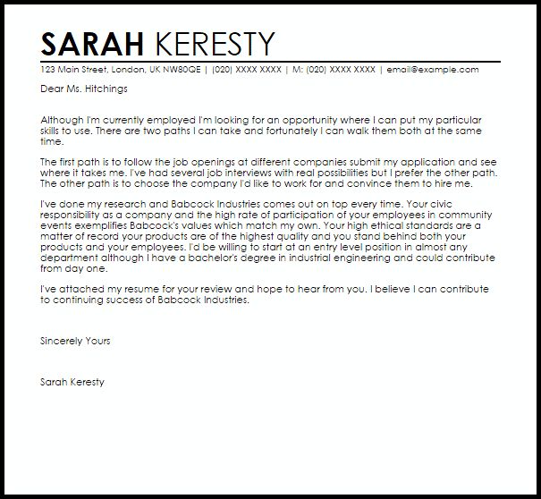 Unsolicited Cover Letter Template Samples Cover Letter Samples Unsolicited Application Letters Livecareer
