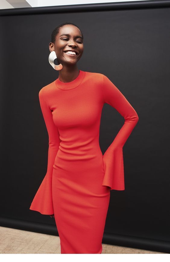 Nice coral dress chic style