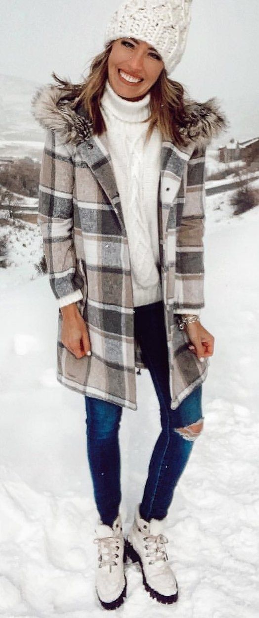 gray and brown plaid parka coat gray and brown plaid parka coat