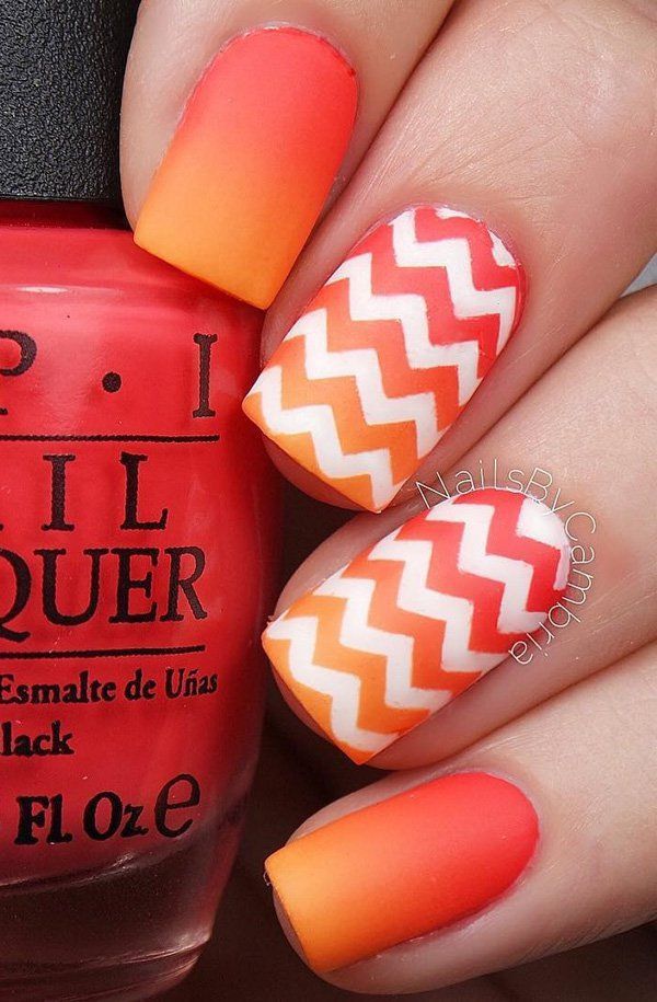 Here’s a darker and lighter orange ombre that definitely perfect for the summer.