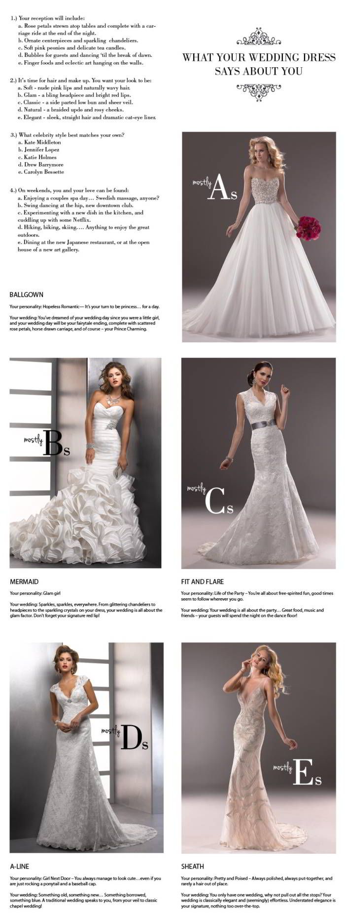 Bridal dress style quiz sale
