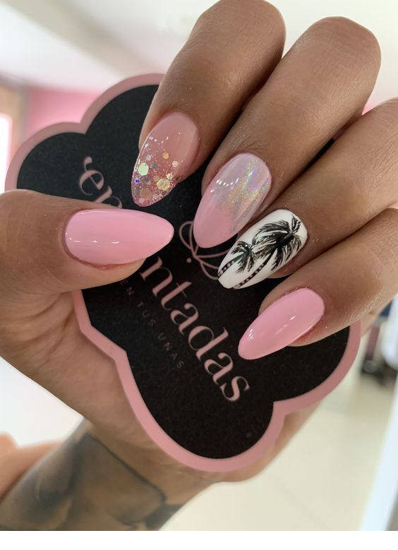 Nice light pink summer nails