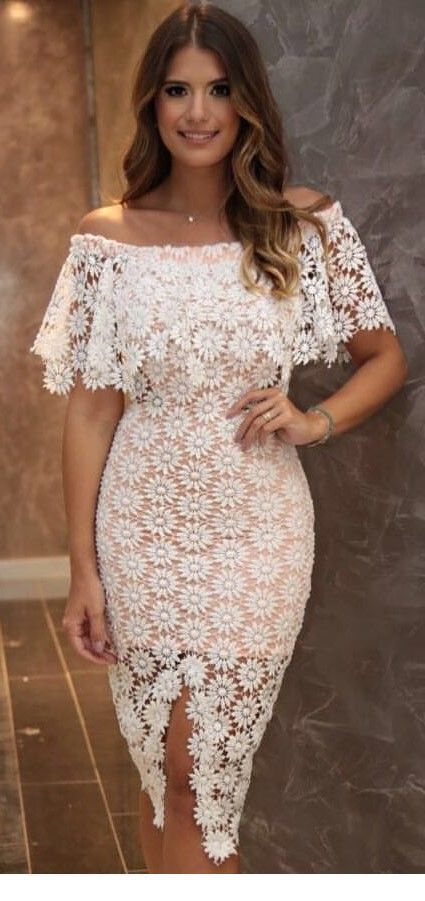 Cute summer lace white dress