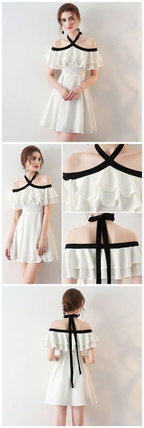 CHIC HALTER HOMECOMING DRESS SIMPLE WHITE CHEAP SHORT PROM DRESS AM060 CHIC HALTER HOMECOMING DRESS SIMPLE WHITE CHEAP SHORT PROM DRESS AM060