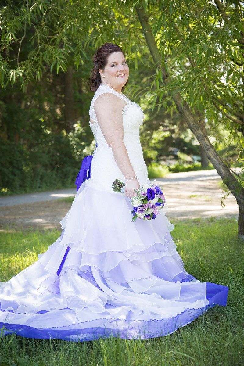Purple ombre ruffle wedding dress Ruffle wedding dress