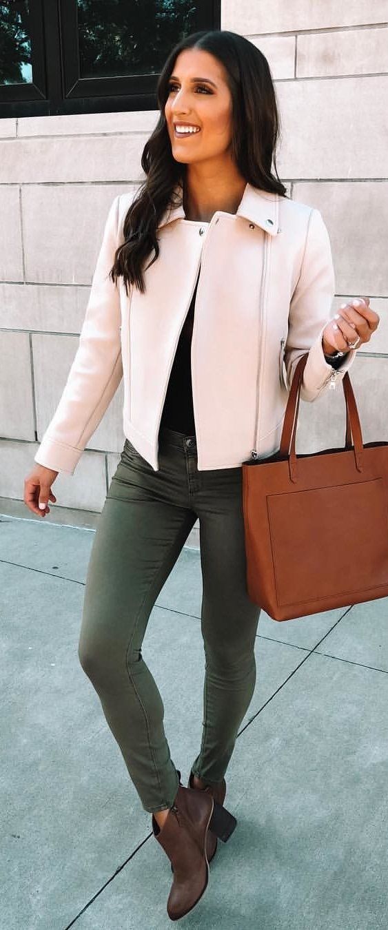 pink leather blazer