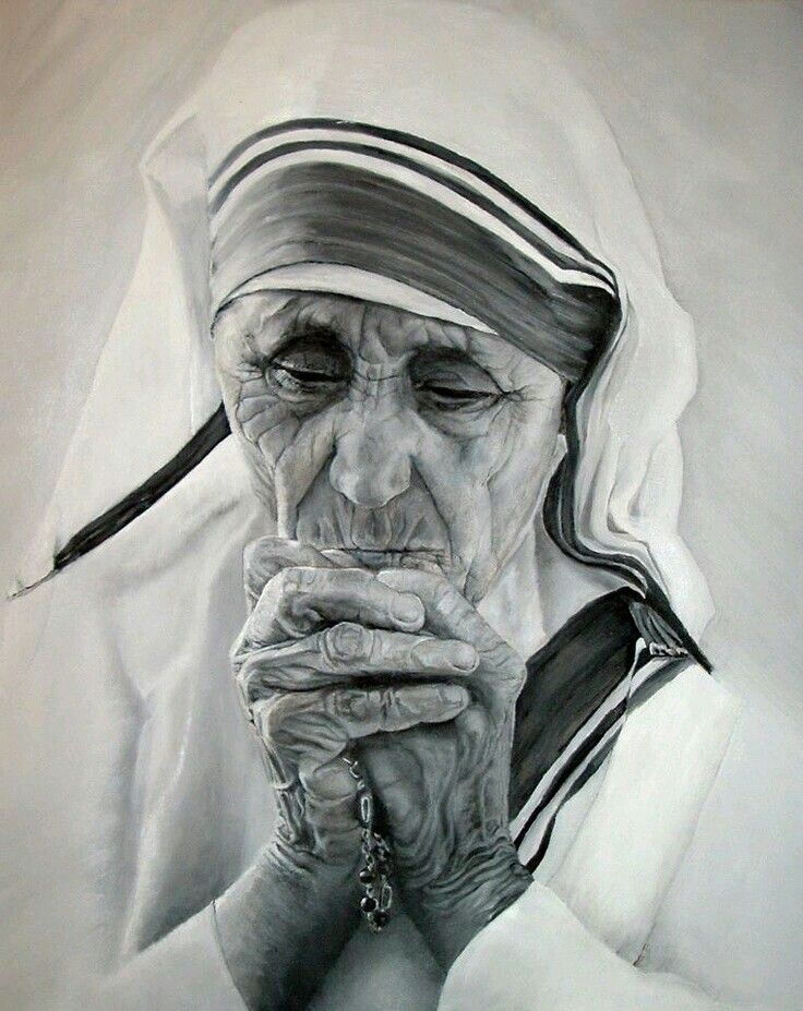 Madre Teresa | Mother teresa, Portrait, Pencil drawings