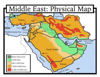 Middle East Blank Physical Map 8dcdb61c771d379021e01575252534d8