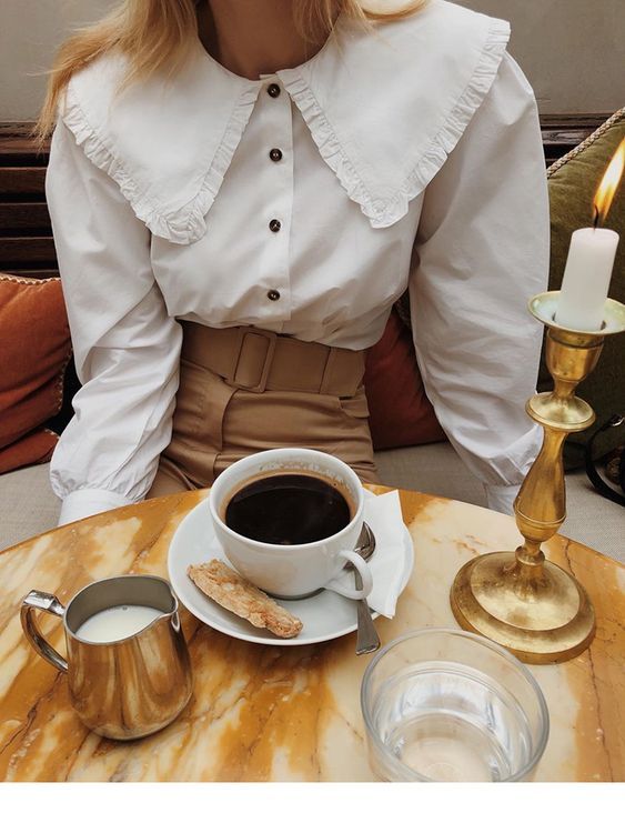 Amazing white shirt and brown pants vintage style