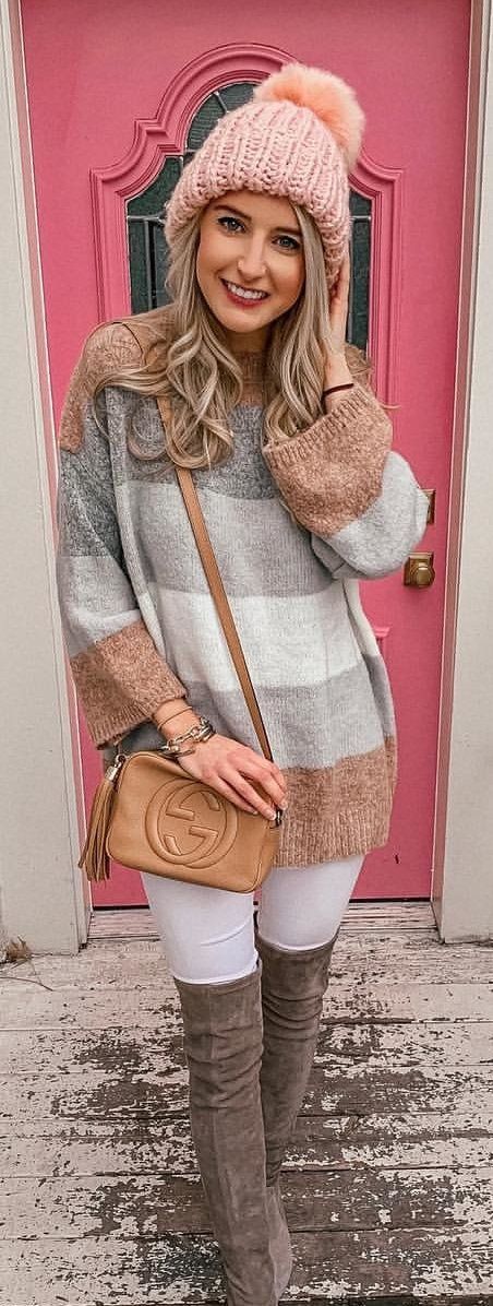 pink knit bobble hat pink knit bobble hat